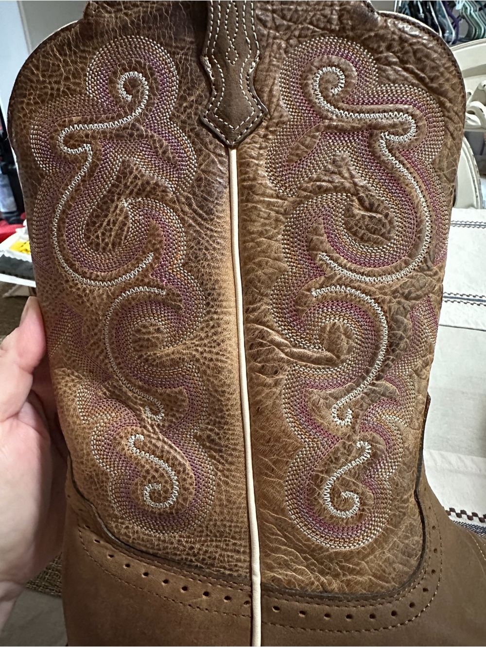 #40 - Ariat QuickDraw Women’s Western Boots-Badland Brown Leather-9.5B- LIKE NEW - Picture 6 of 13